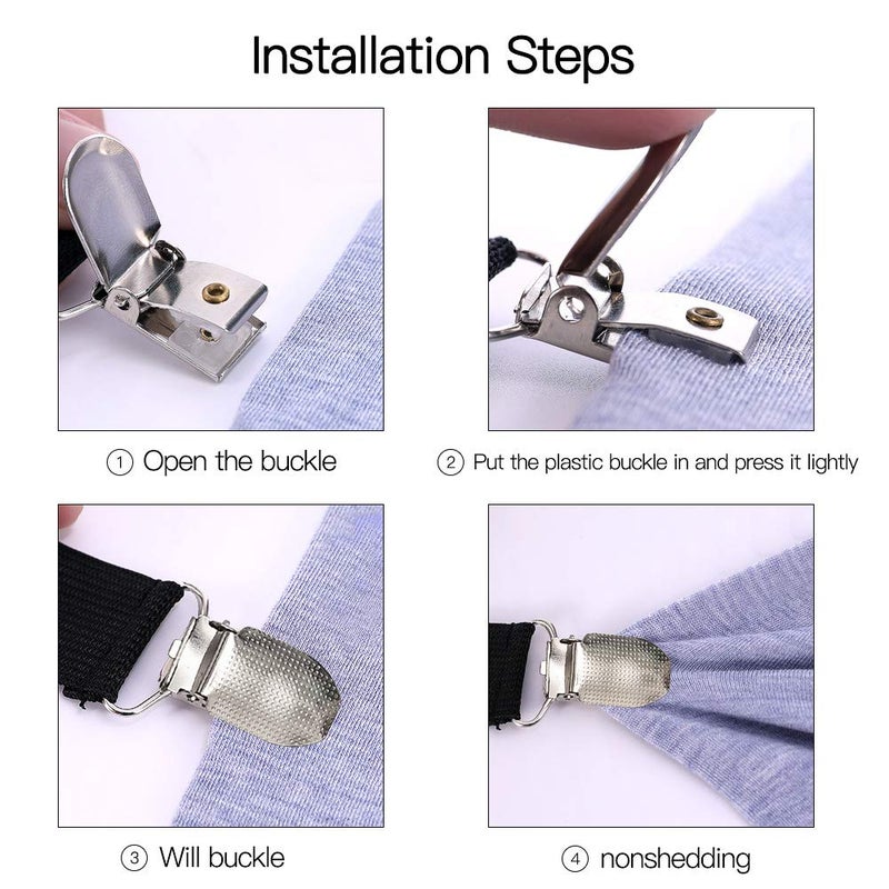 Goodtimes Adjustable Bed Sheet Clips, Sheet Fasteners Holder Straps and Suspender, Gripper, Extend From 21" to 80" Long Style Elastic Fasteners Bands Heavy Duty Suit for Mattress, Sofa, Couch, Recliner and More - Image 5